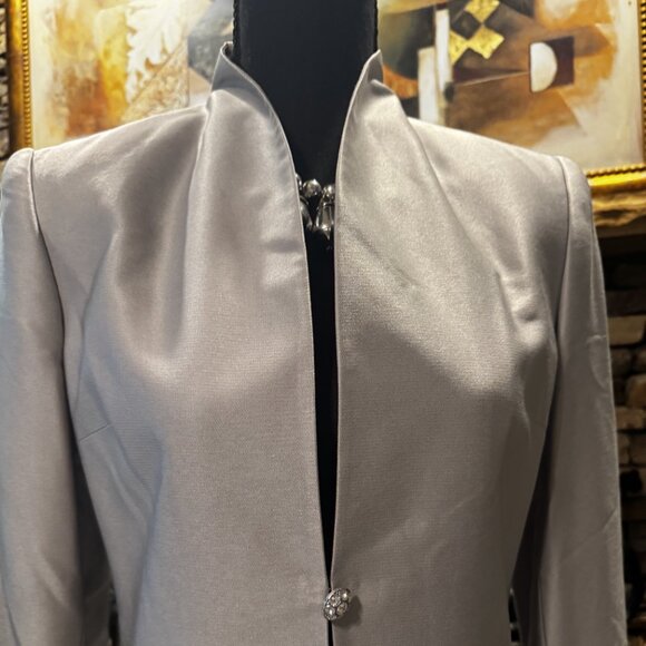 INC Silver Tailored  3/4 Length Formal Jacket for evening affairs and events S 4 - Picture 3 of 5